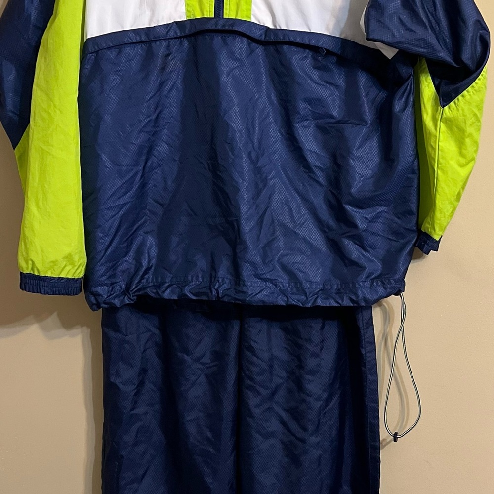 Nike sweatsuit blue lime green and white